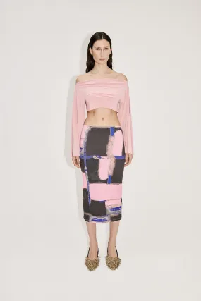 ABSTRACT PRINT PENCIL SKIRT