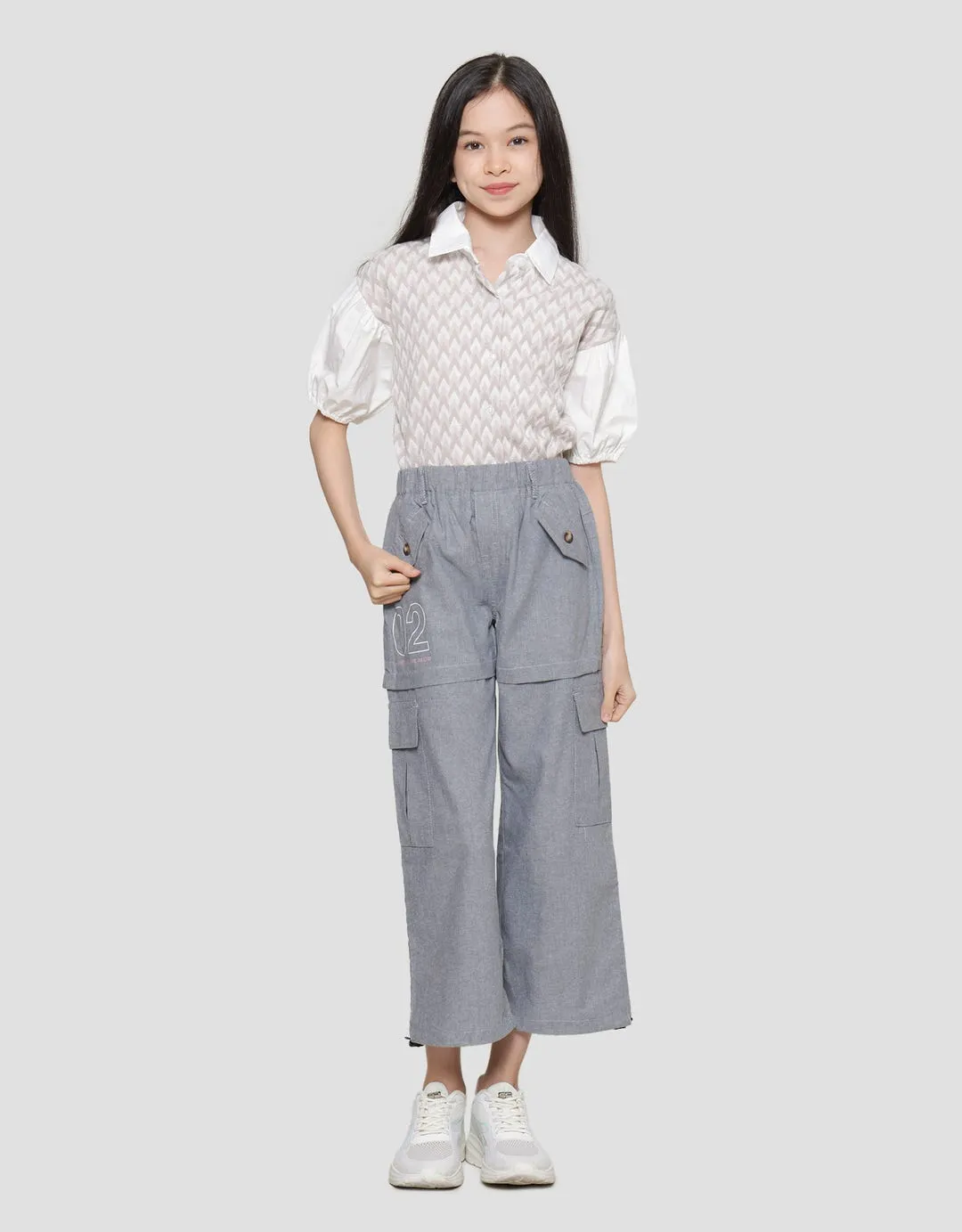 Aero Woven Wideleg Meow Celana Panjang Anak Perempuan
