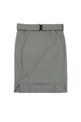 Akris Punto - White & Black Houndstooth Wool Pencil Skirt Sz 6
