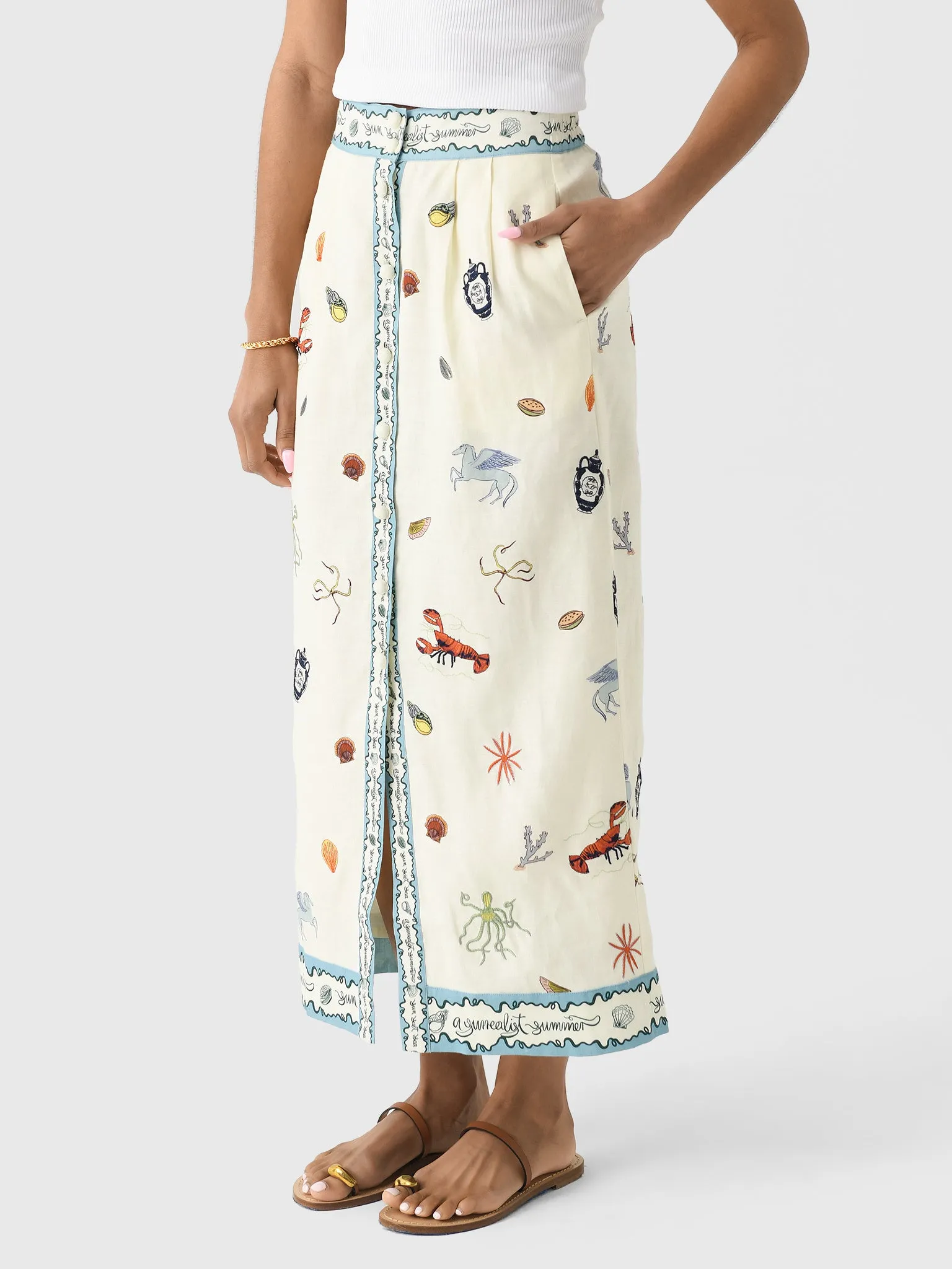 Alemais Women's Sandy Embroidered Skirt