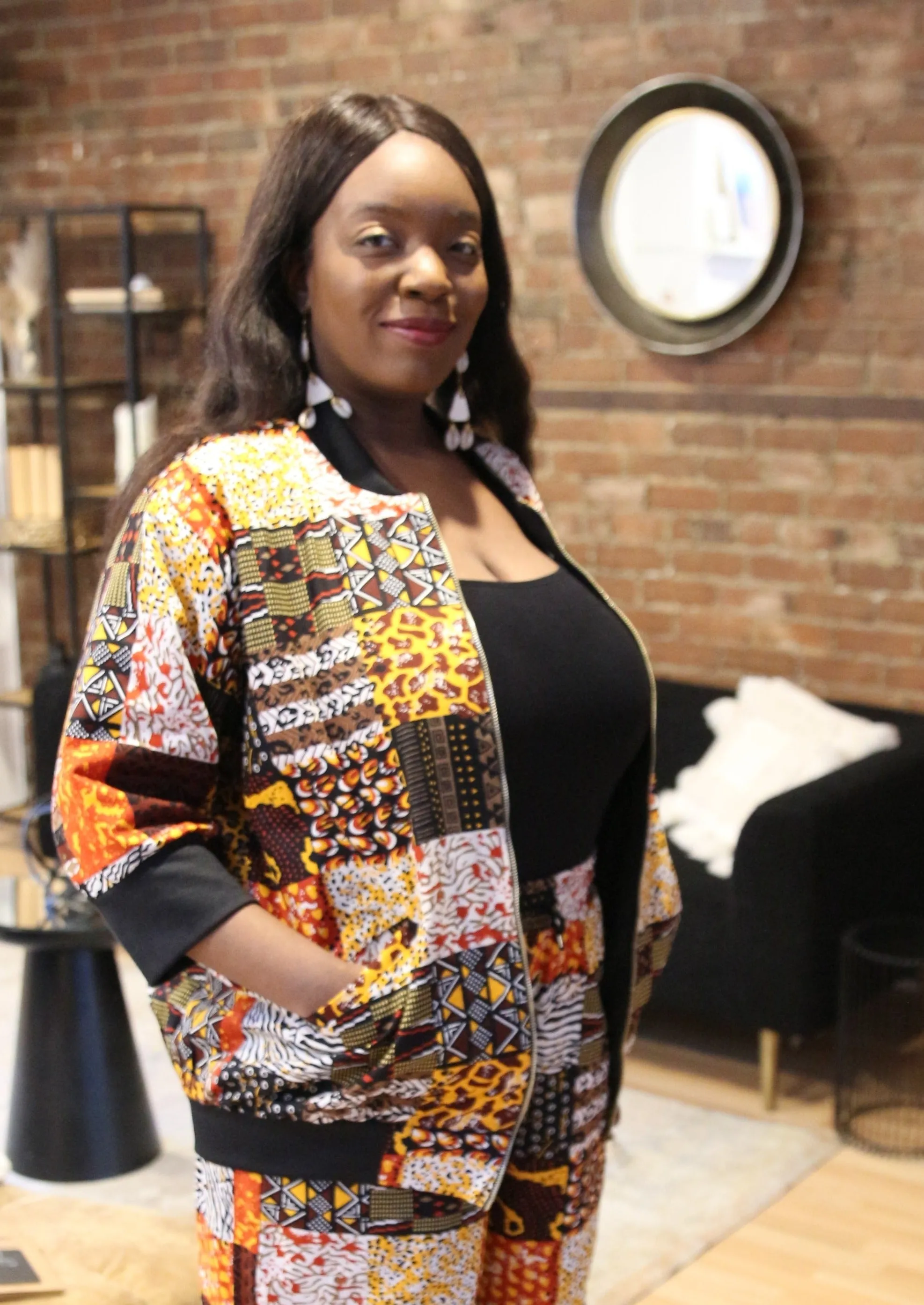Amalah african print bomber jacket
