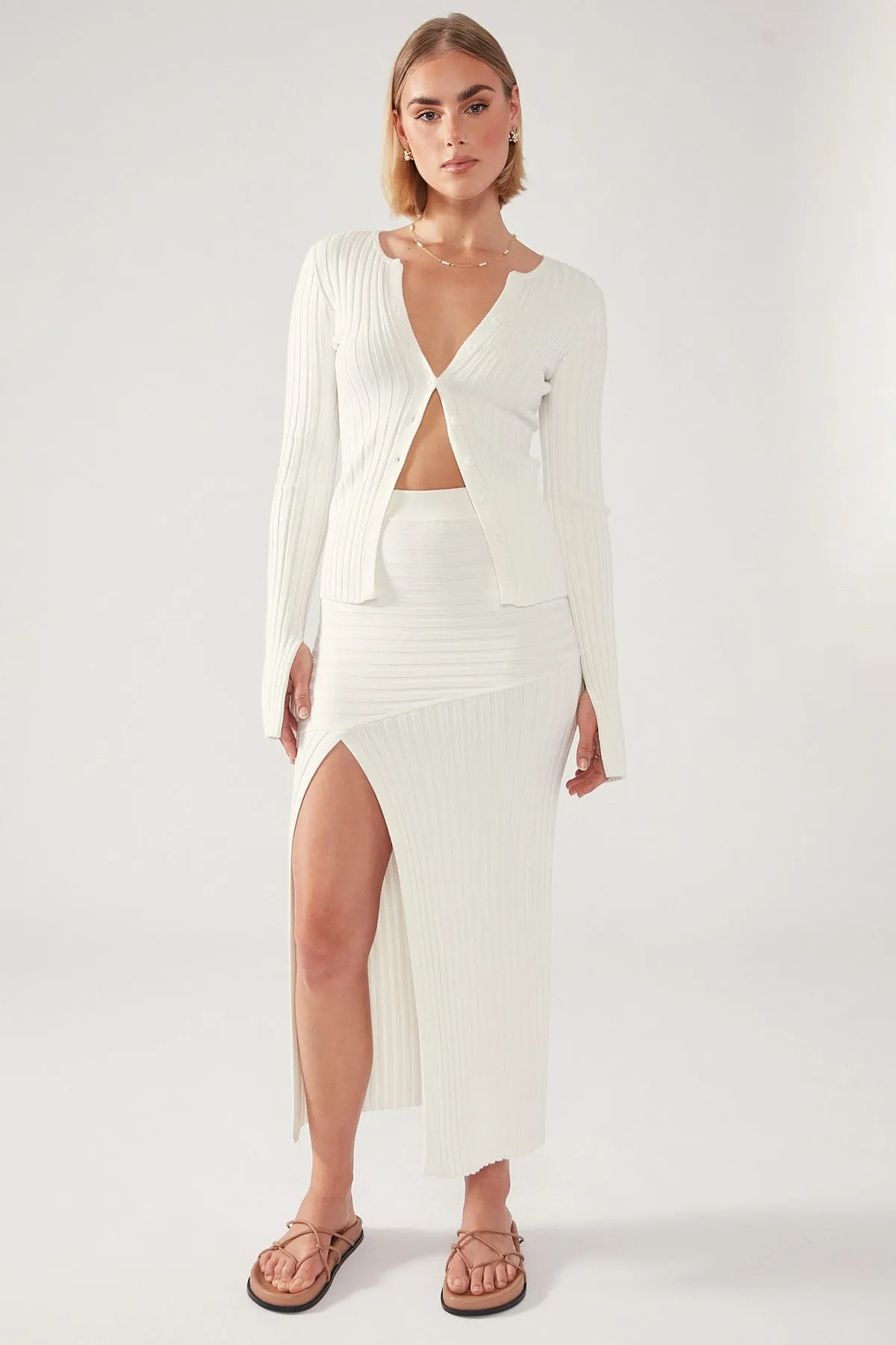 Amy Diagonal Knit Maxi Skirt