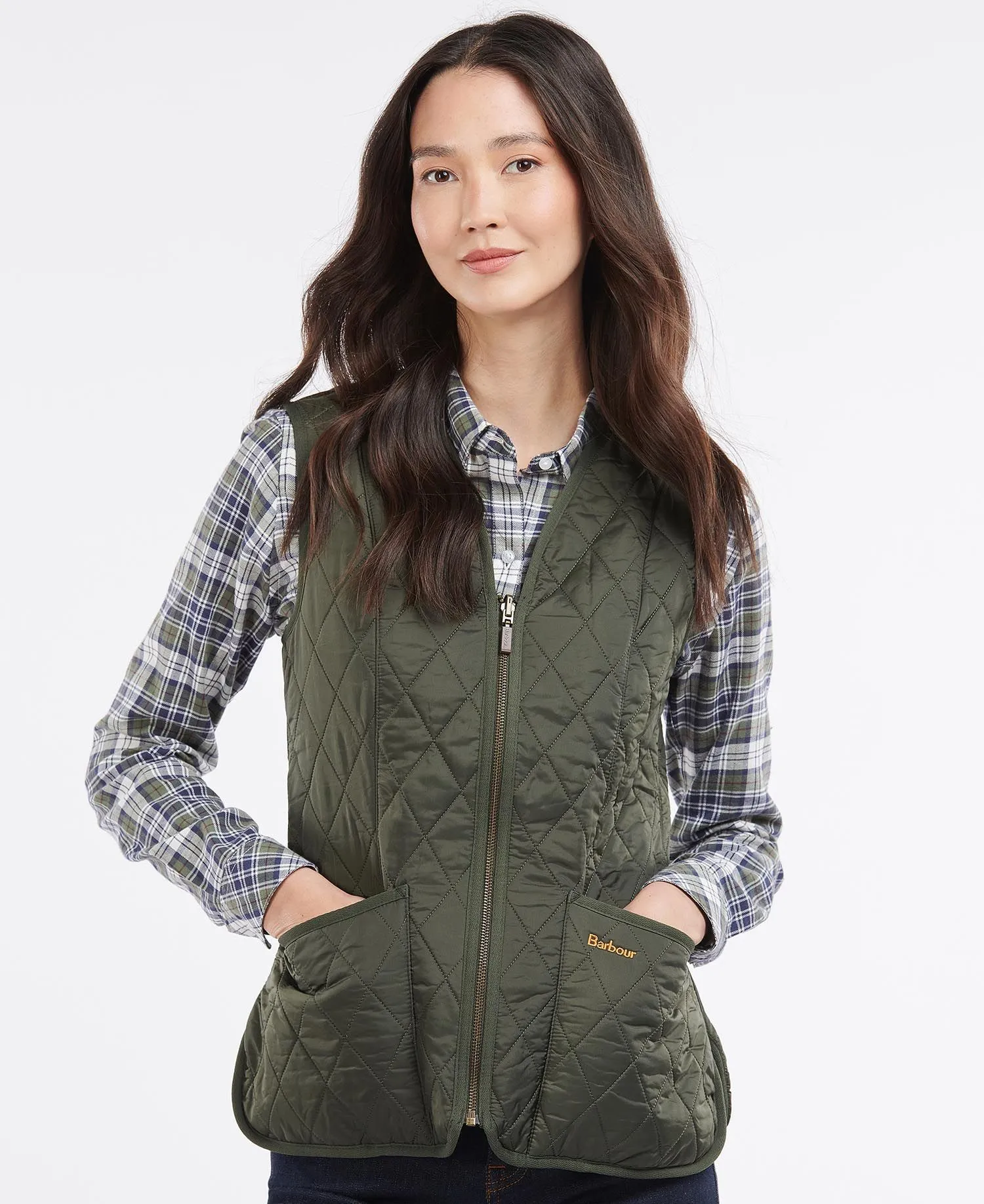 Barbour Betty Fleece Waistcoat/Zip In Liner - Dark Olive