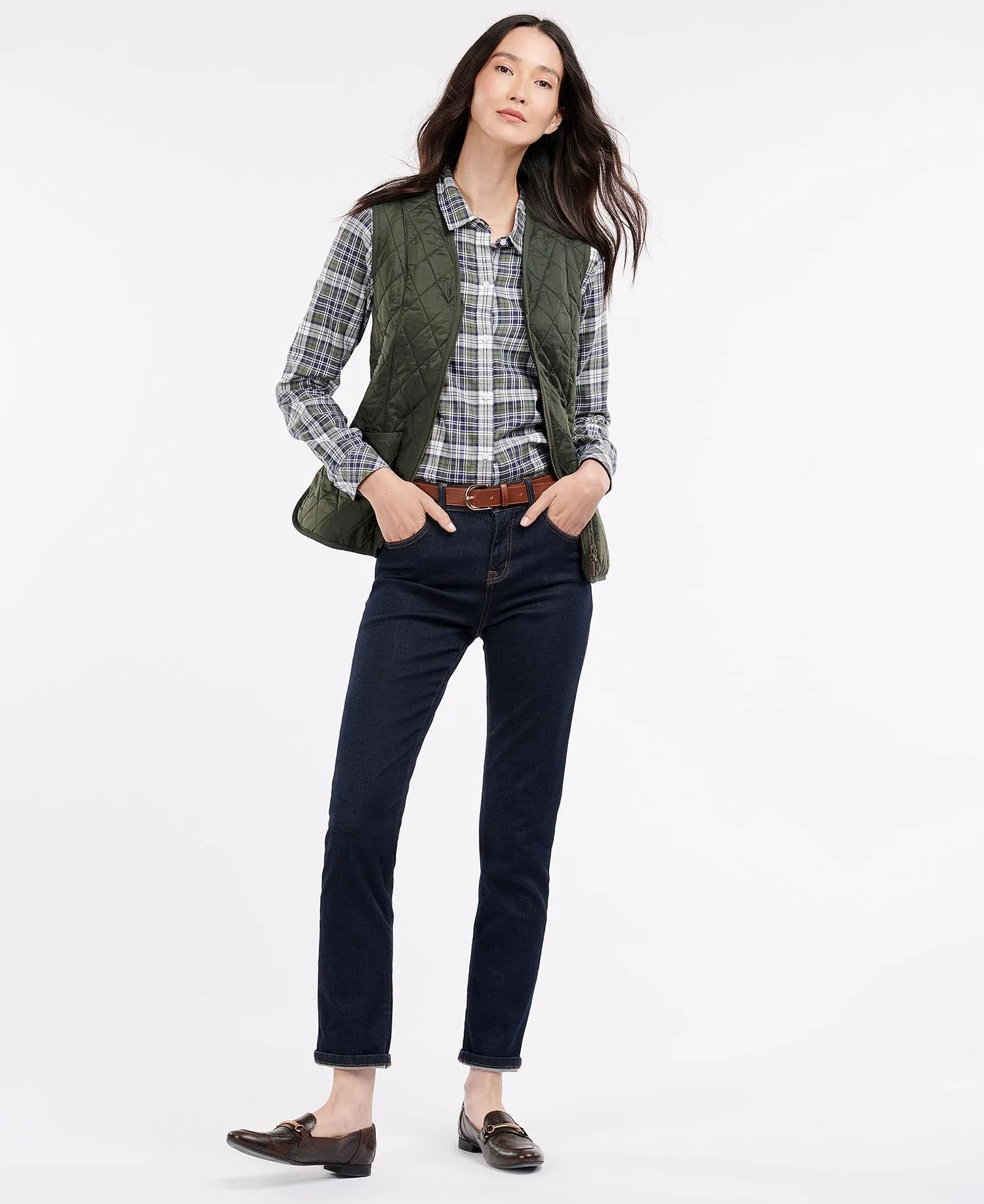 Barbour Betty Fleece Waistcoat/Zip In Liner - Dark Olive