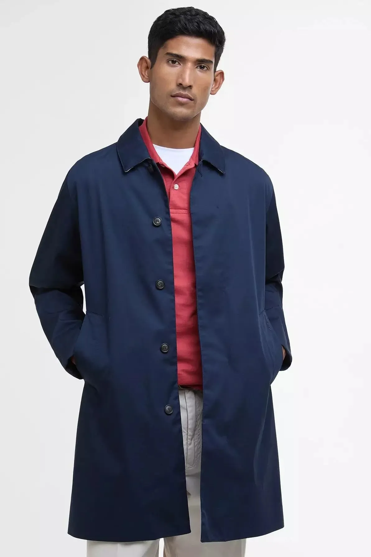 Barbour coat Rokig mens' lightweight waterproof jacket in Navy MWB0856NY73