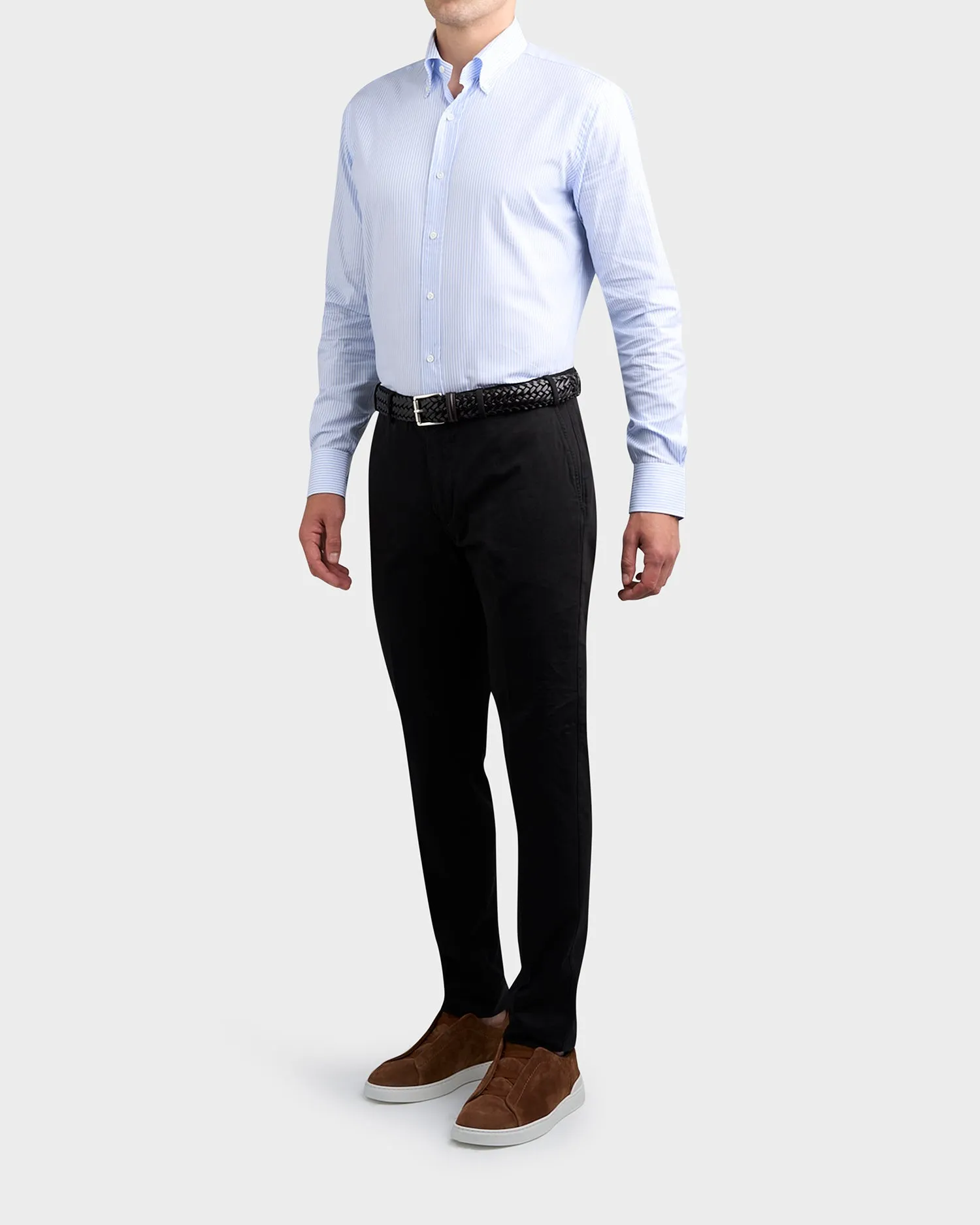 Black Cotton Twill Chinos