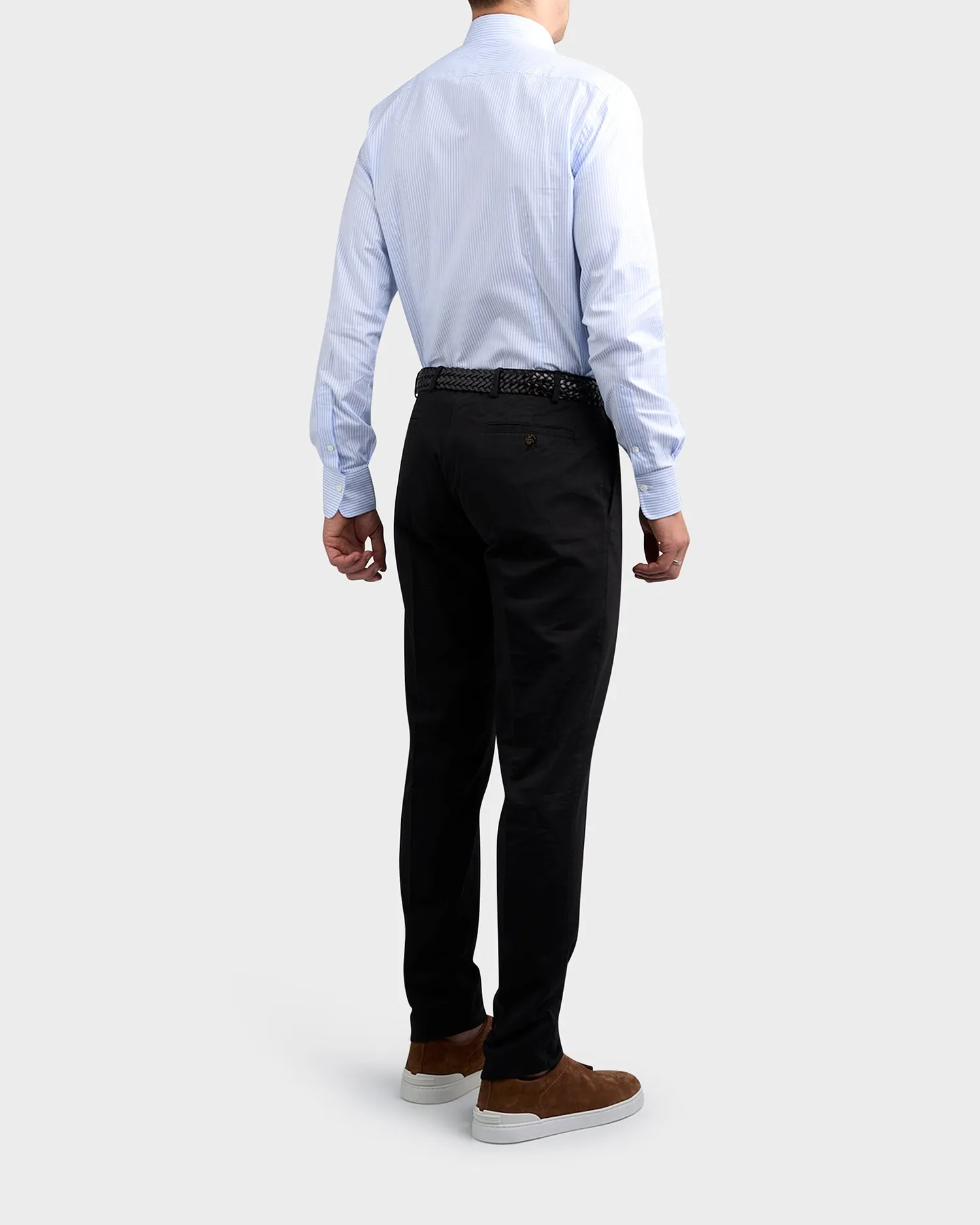 Black Cotton Twill Chinos
