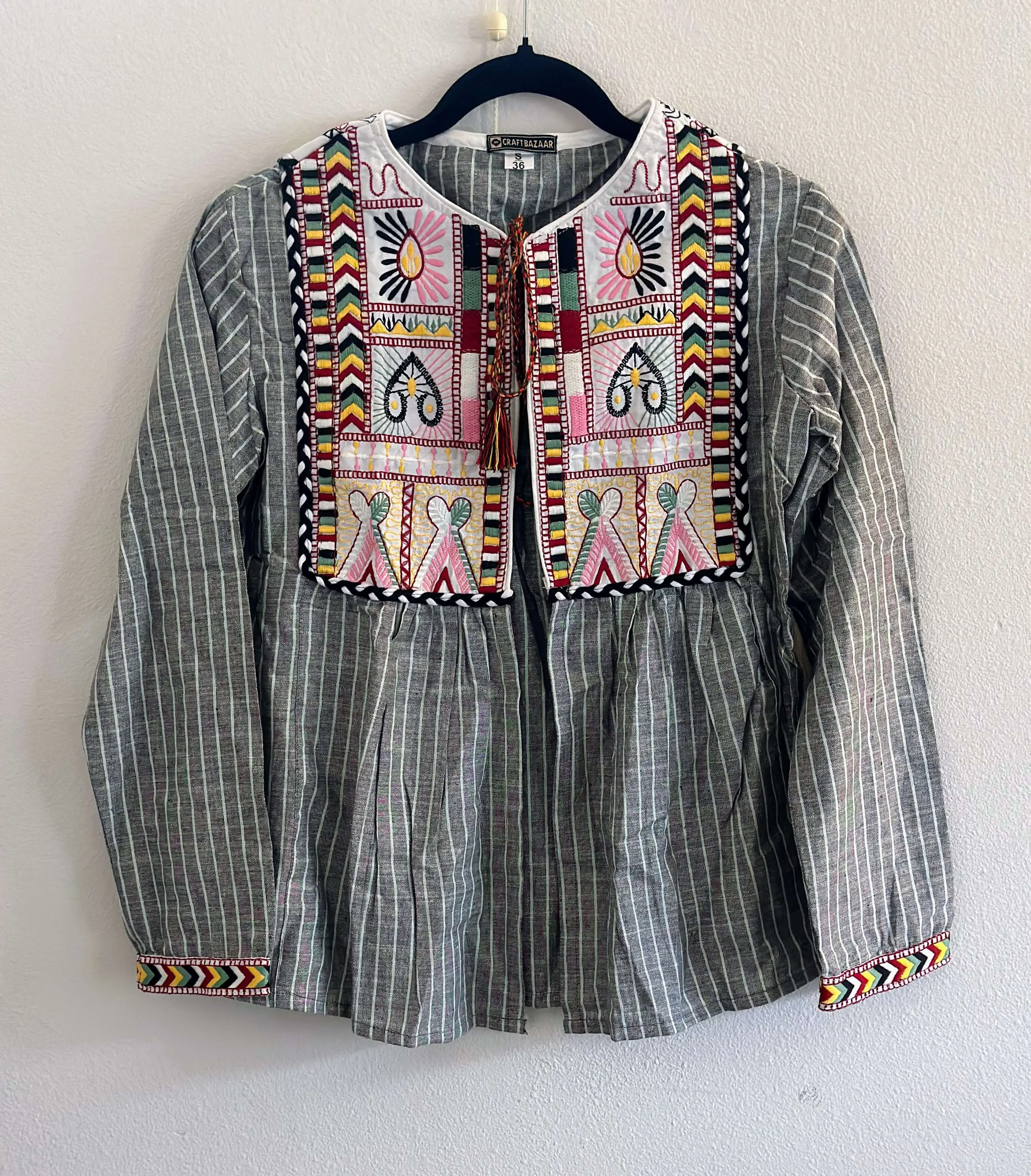 Bohemian Dress Style Cotton Coat [Gray]