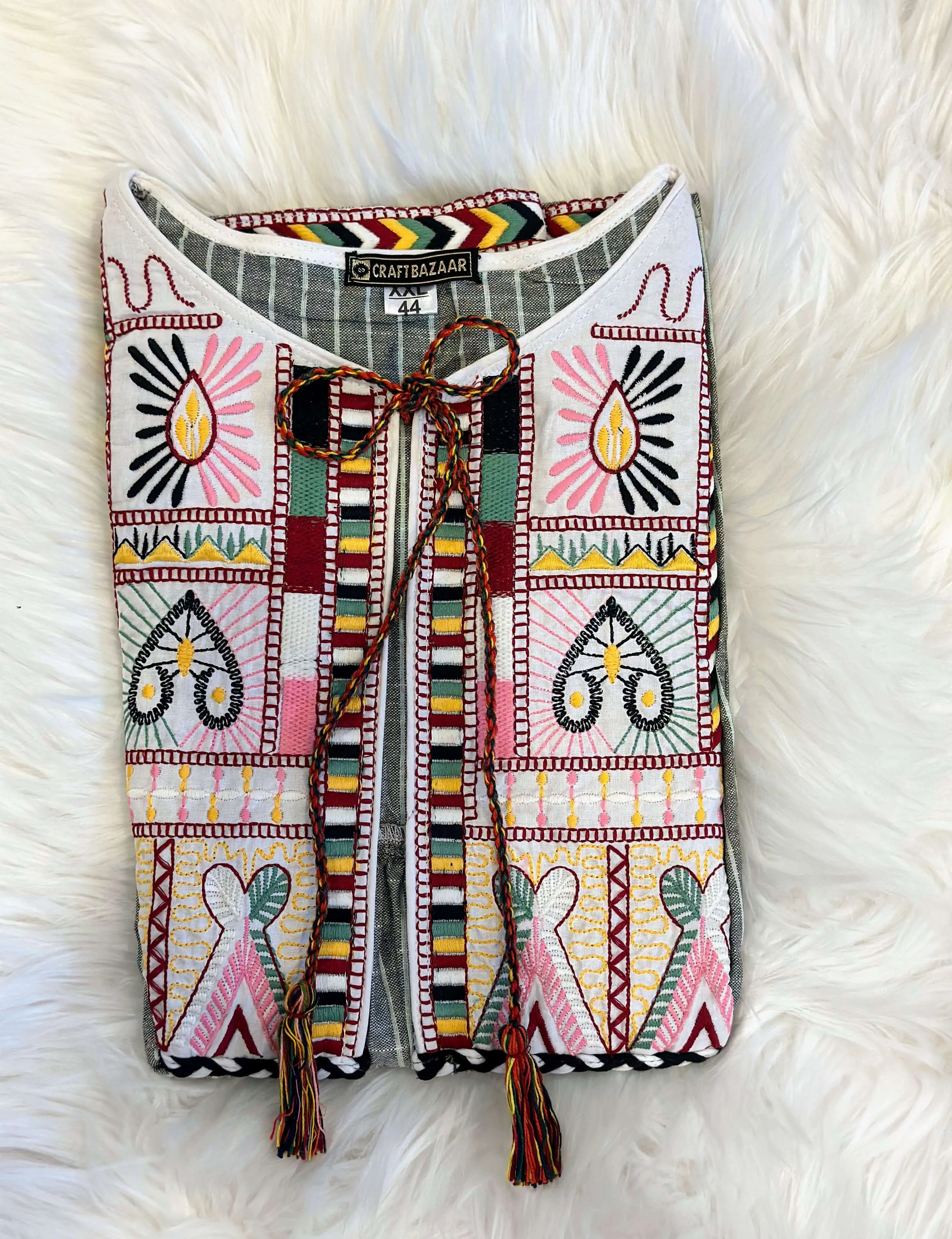 Bohemian Dress Style Cotton Coat [Gray]