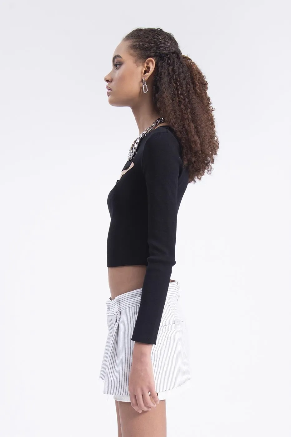 BSL Women Low rise pleated stripped mini skirt - Aurora