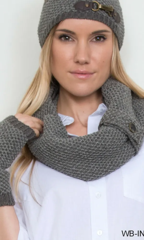 Bumble Knit Hat with Buckle by Simply Noelle