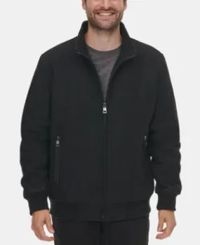 Calvin Klein Mens Regular fit Bomber Jacket Coat Large Black Wool