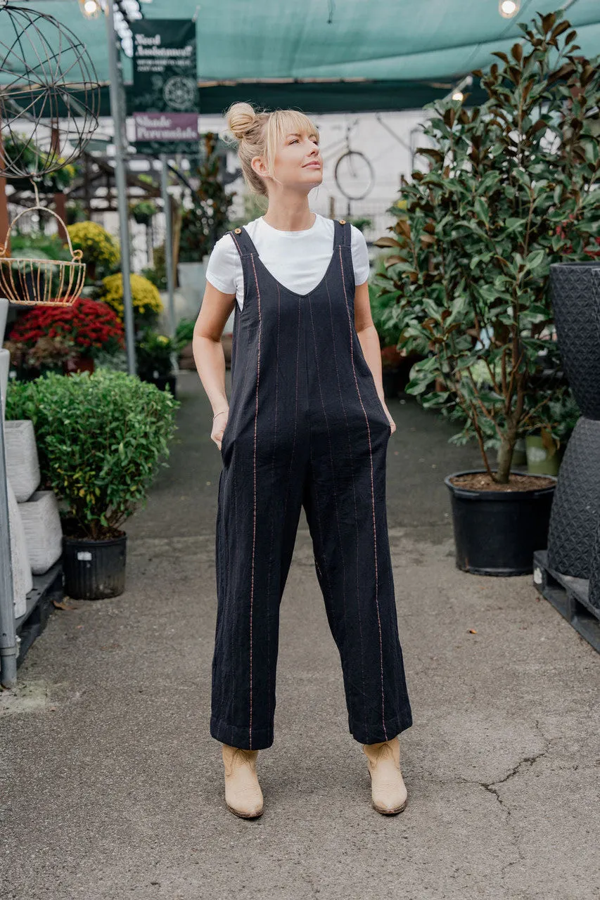 Charli Handwoven Cotton Jumper in Black Made to Order