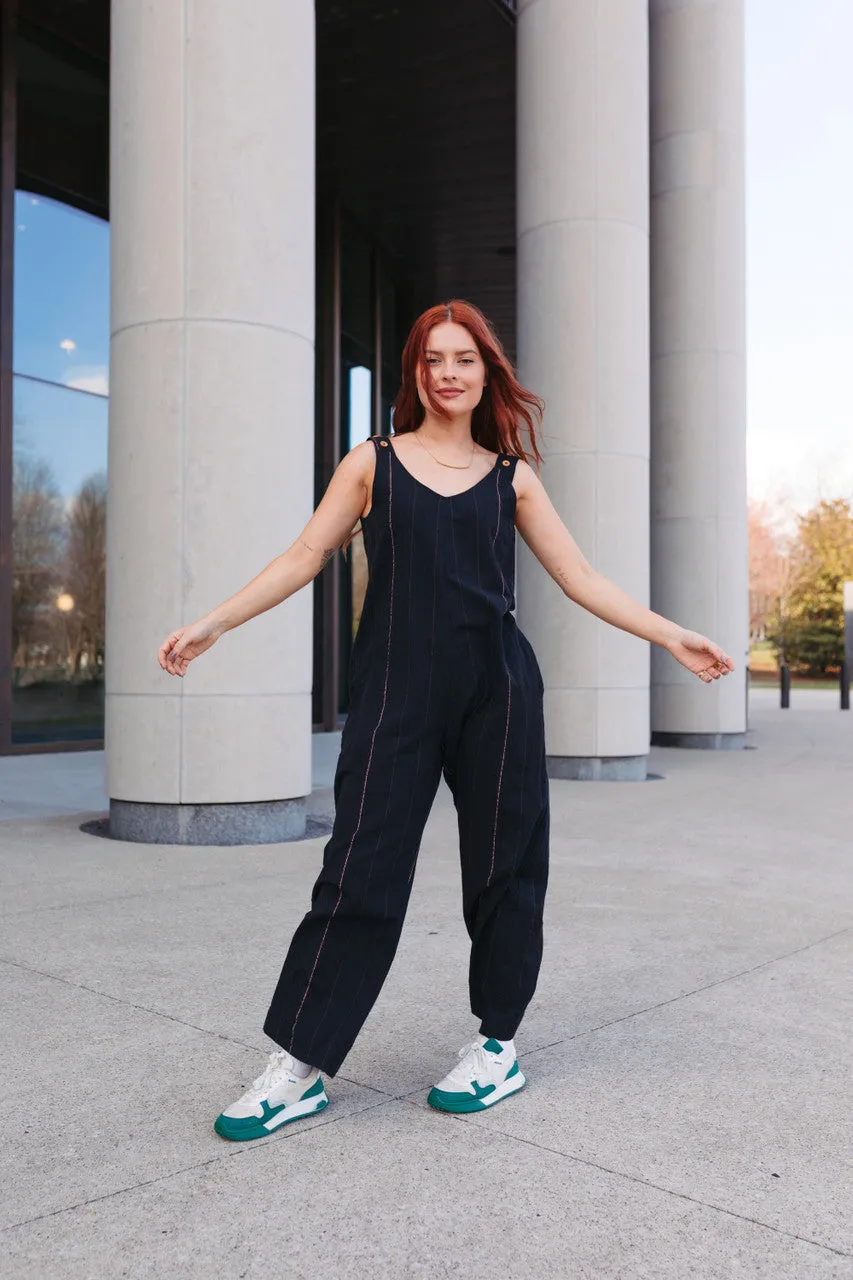 Charli Handwoven Cotton Jumper in Black Made to Order