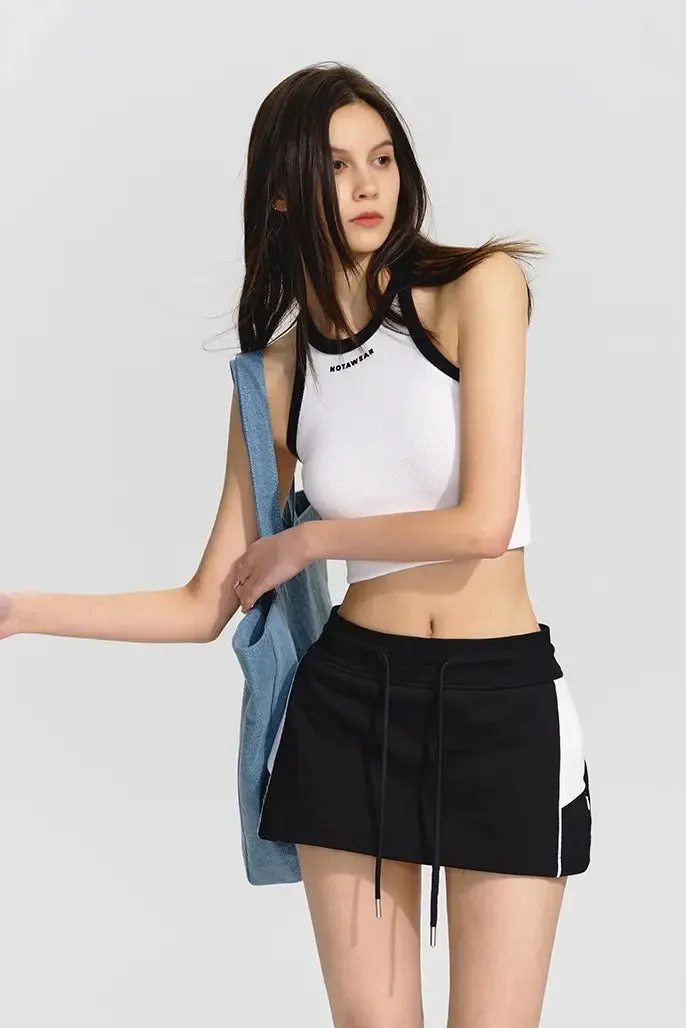Cotton Tennis Skirt with Drawstring