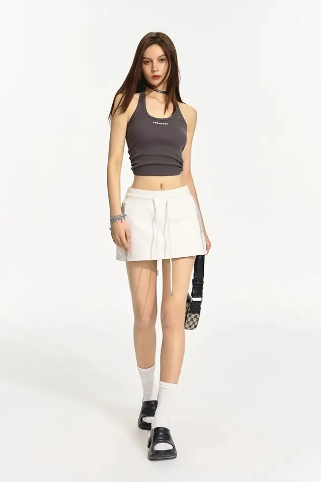 Cotton Tennis Skirt with Drawstring