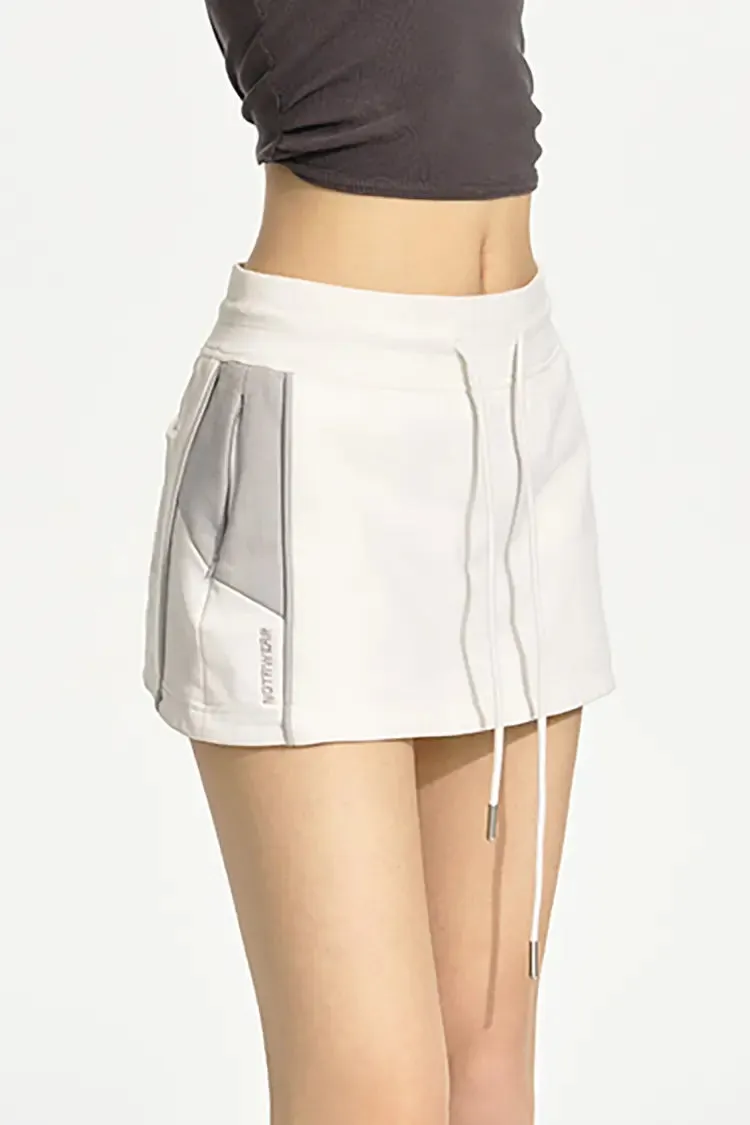 Cotton Tennis Skirt with Drawstring