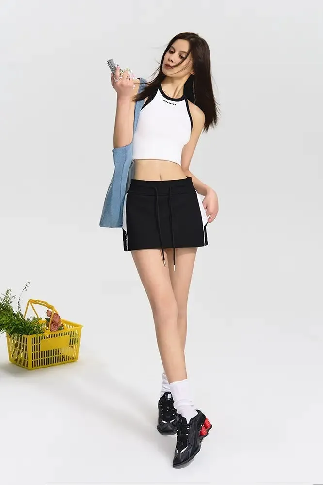 Cotton Tennis Skirt with Drawstring