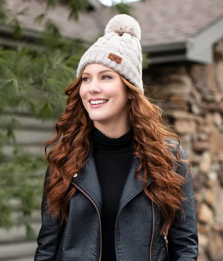 Cozy Classic Pom Hat Gray