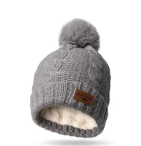 Cozy Classic Pom Hat Gray