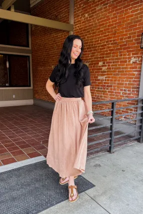 Crinkle Skirt - Mocha