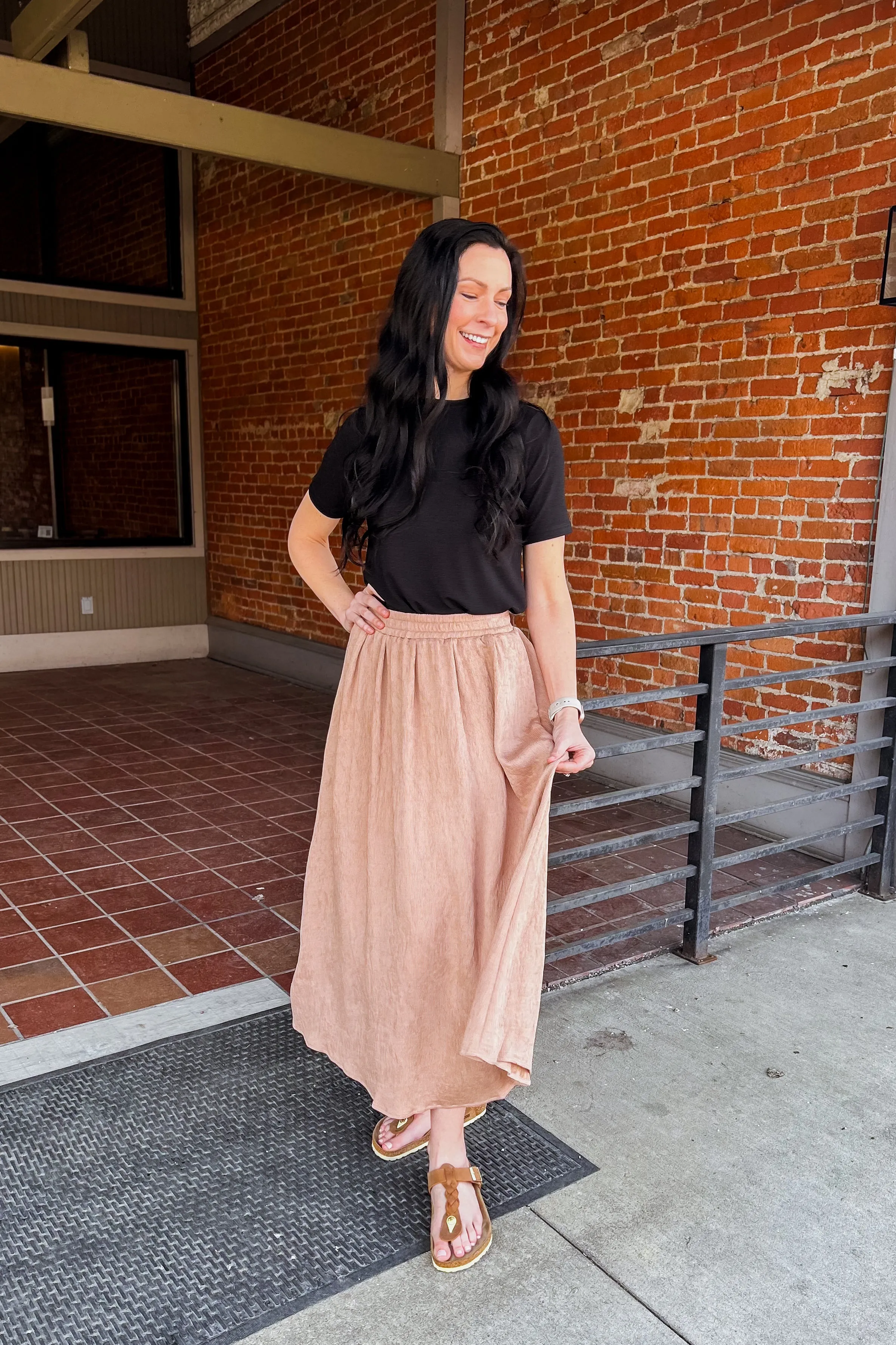 Crinkle Skirt - Mocha