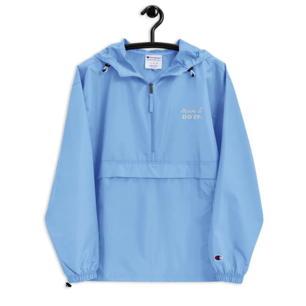 Dream it. Do it. Disney 1/2 Zip Embroidered Champion Packable Jacket
