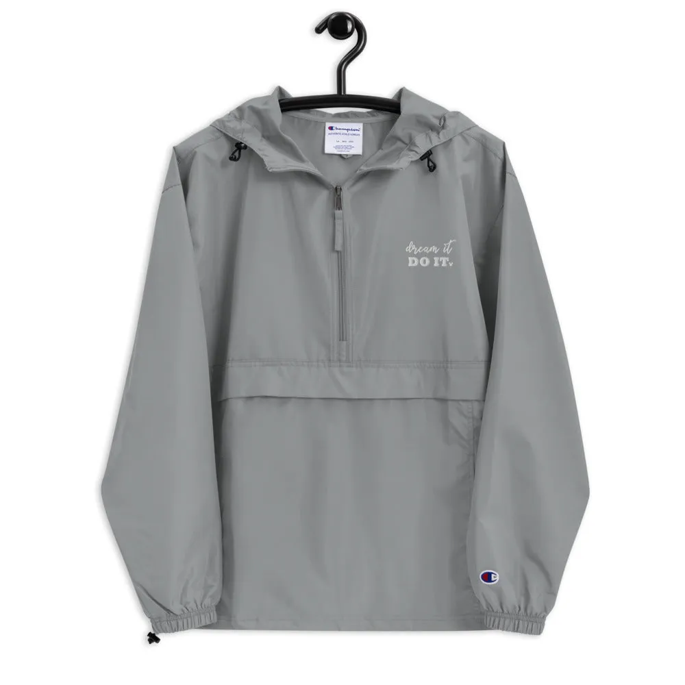 Dream it. Do it. Disney 1/2 Zip Embroidered Champion Packable Jacket