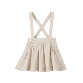 dress jumper with crossback suspenders - tan