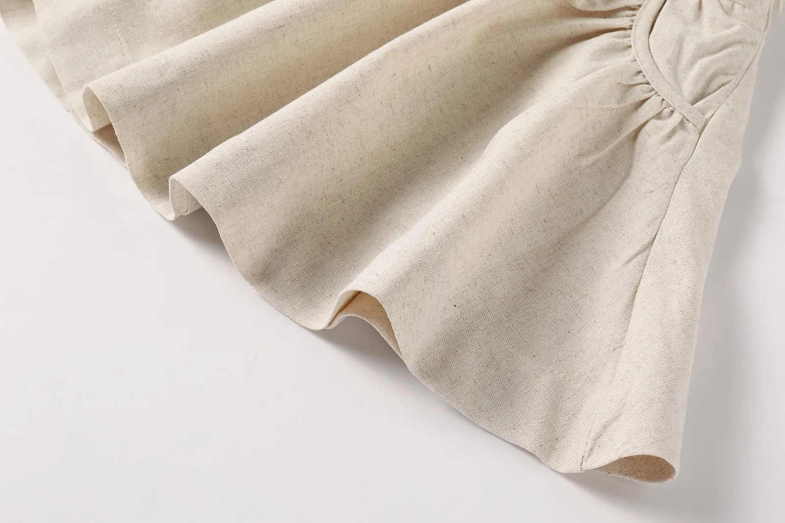 dress jumper with crossback suspenders - tan