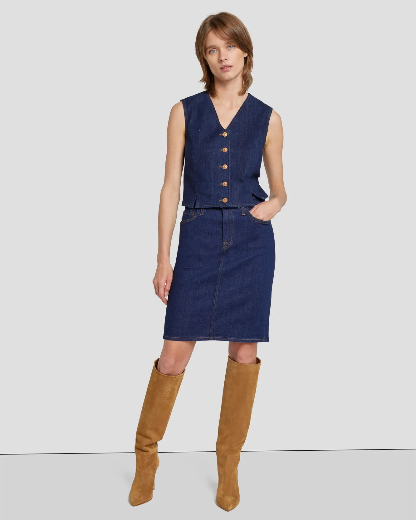 Easy Pencil Skirt in Magnolia