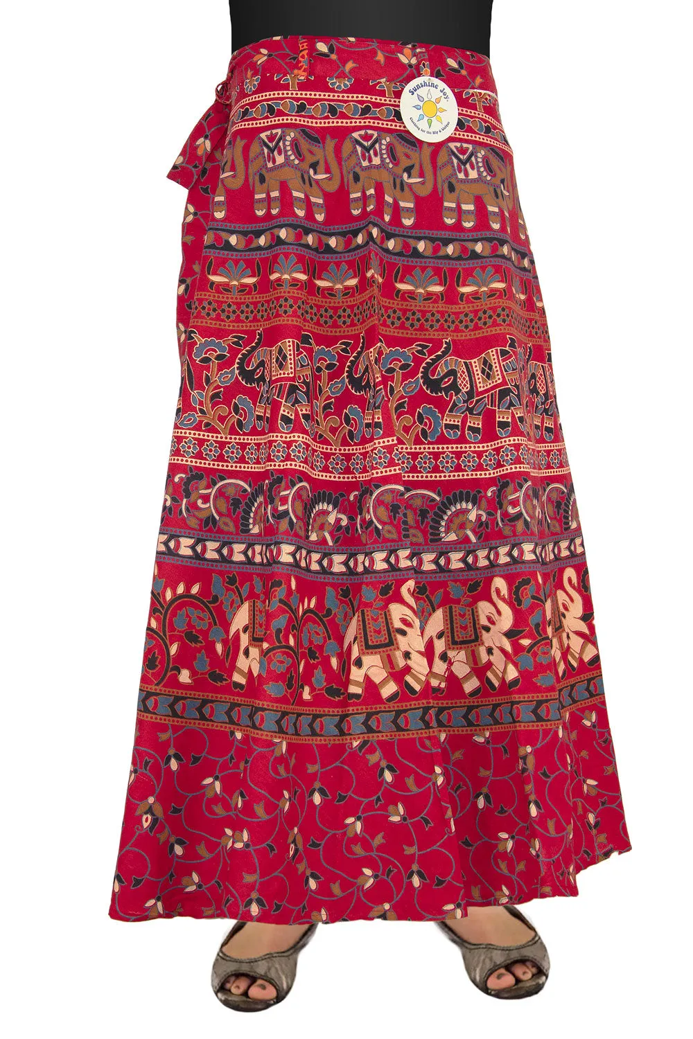 Elephant Wrap Skirt Red/blue