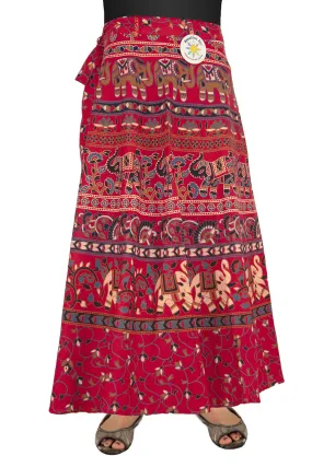 Elephant Wrap Skirt Red/blue