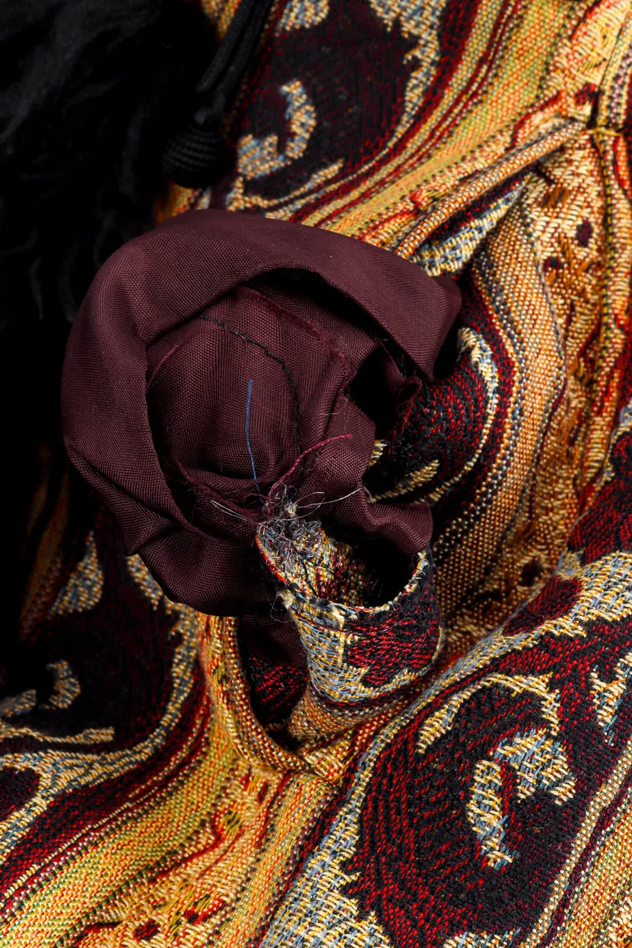 Faux Fur Trim Tapestry Coat