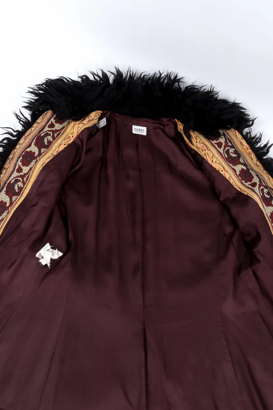 Faux Fur Trim Tapestry Coat