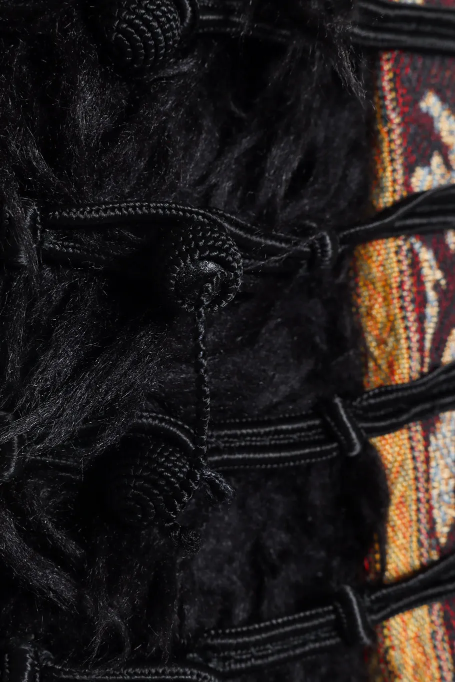 Faux Fur Trim Tapestry Coat