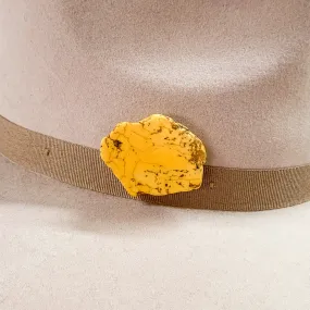 Faux Stone Slab Hat Pin in Yellow