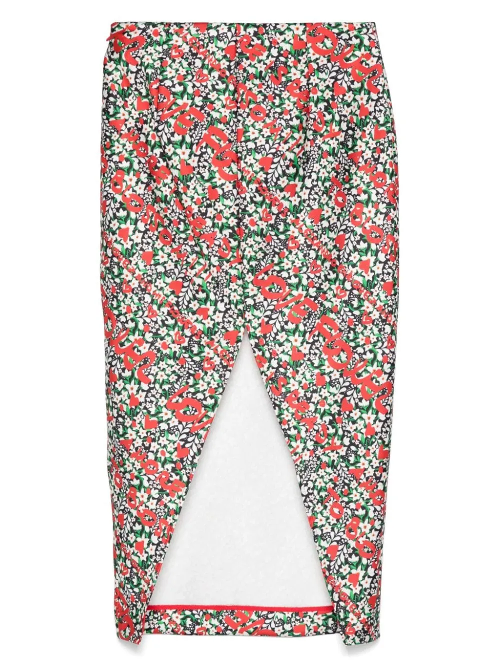 Floral-print midi skirt