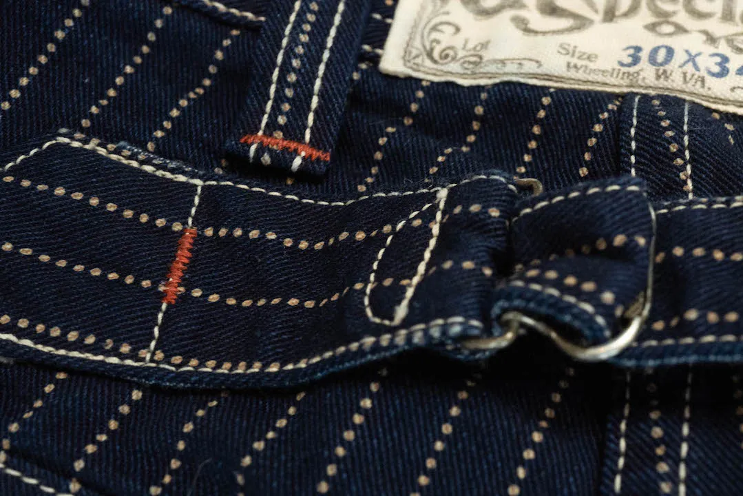 Freewheelers Indigo Wabash "Longshoreman" Trousers (Modern Straight Fit)