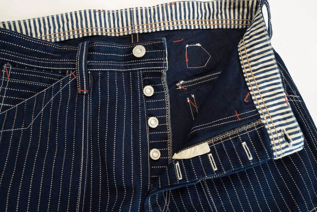 Freewheelers Indigo Wabash "Longshoreman" Trousers (Modern Straight Fit)