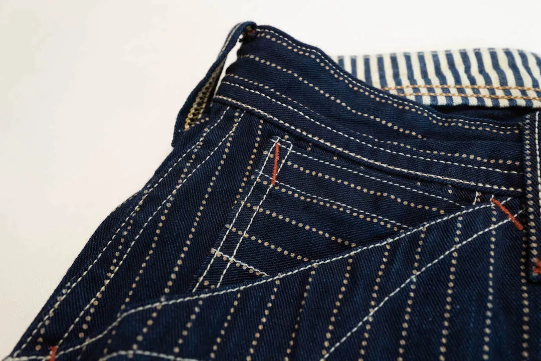 Freewheelers Indigo Wabash "Longshoreman" Trousers (Modern Straight Fit)