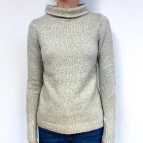 Frost Grey Cashmere Funnel Neck Jumper Extra Small