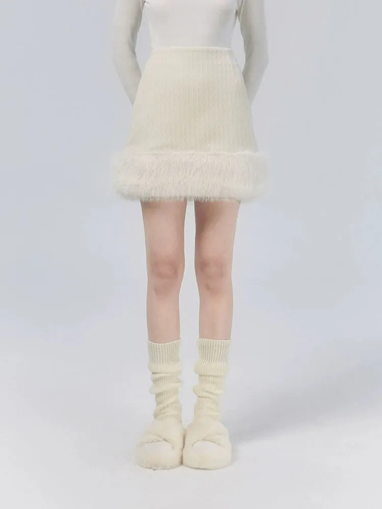 Fur Stitch A-Line Skirt