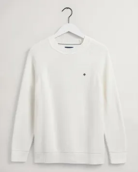 Gant Apparel Mens COTTON RIB C-NECK 113/EGGSHELL