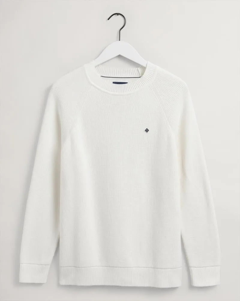 Gant Apparel Mens COTTON RIB C-NECK 113/EGGSHELL