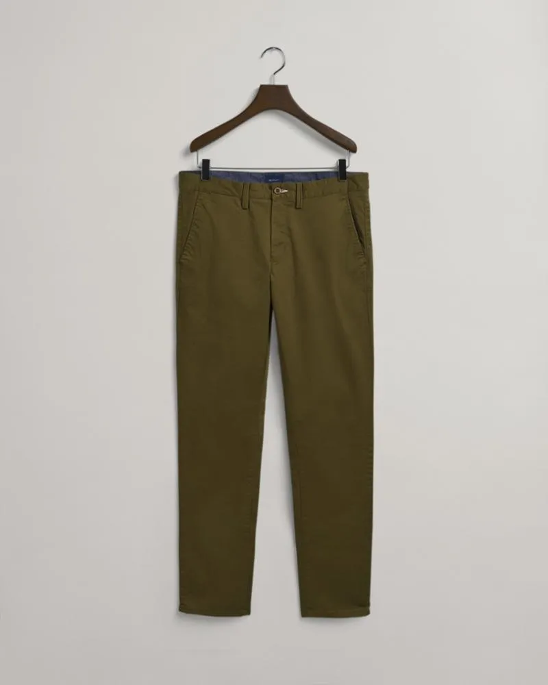 Gant Apparel Mens HALLDEN TWILL CHINOS 335/ARMY GREEN
