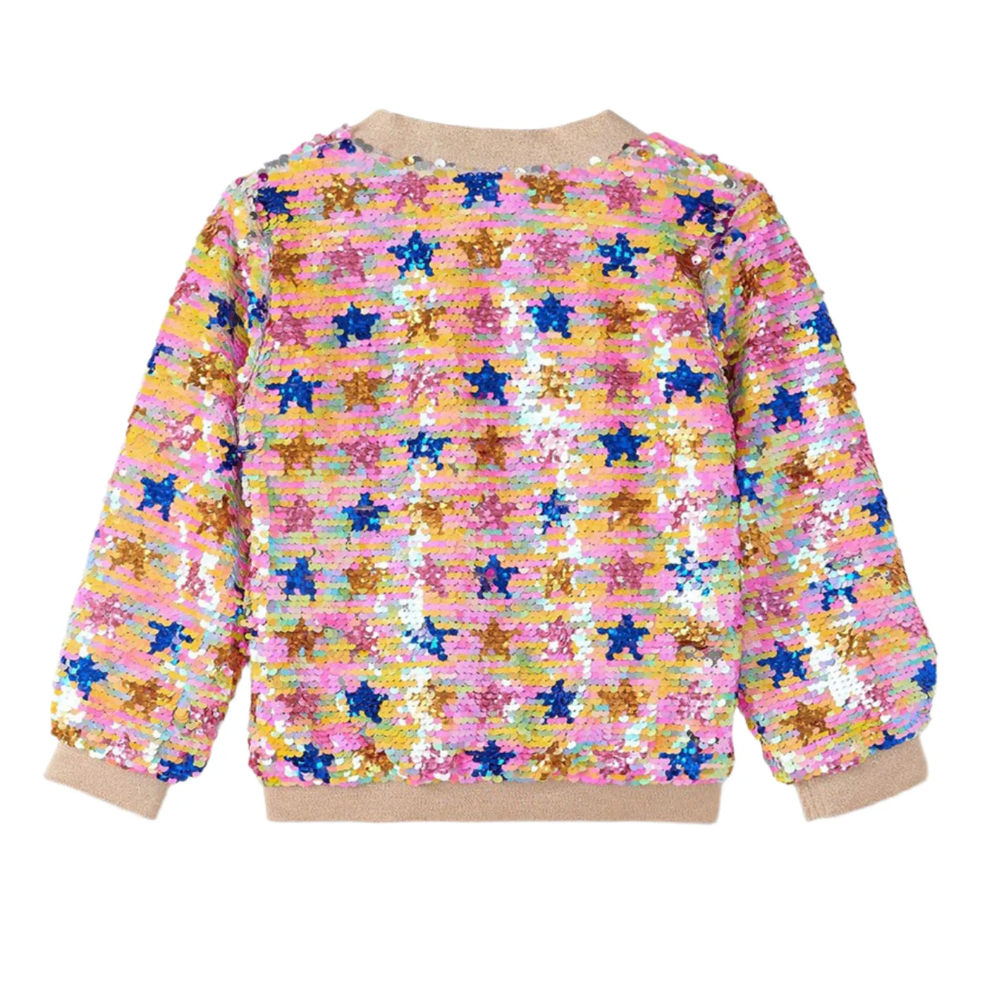 Girls Star Party Sequined Bomber Jacket