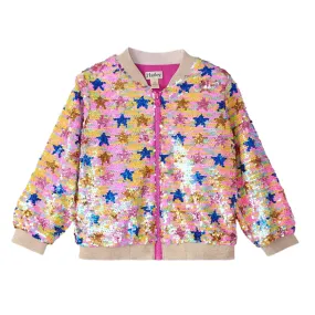 Girls Star Party Sequined Bomber Jacket