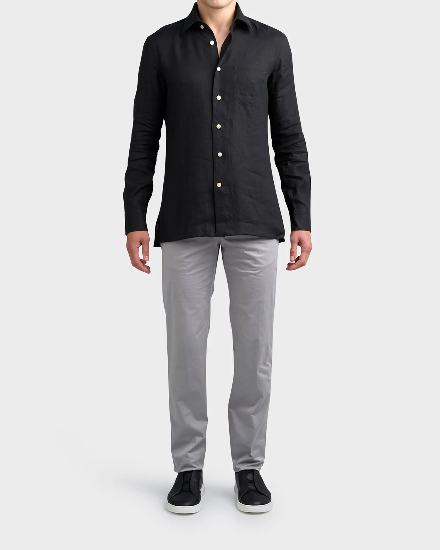 Grey Cotton Chinos