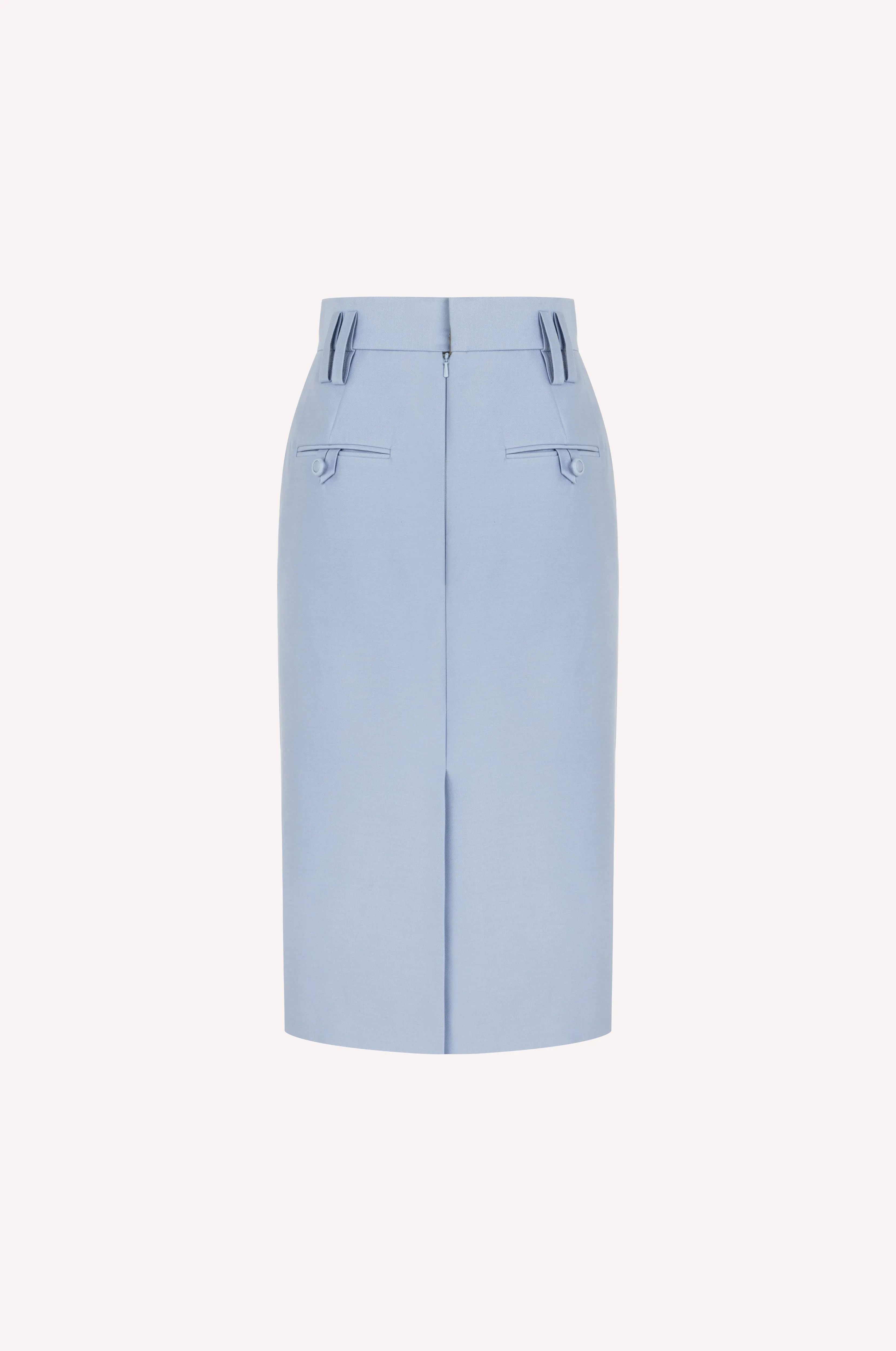 High-Waisted Midi Pencil Skirt